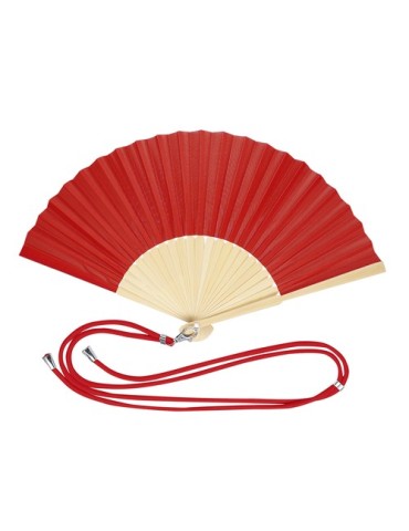 Éventail Crusoe Matières : bambou Couleurs : rouge goodies publicitaire événementiel
