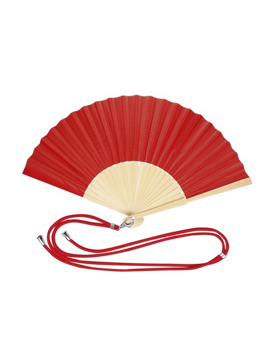 Éventail Crusoe Matières : bambou Couleurs : rouge goodies publicitaire événementiel