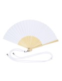 Éventail Crusoe Matières : bambou Couleurs : blanc personnalisable avec votre logo
