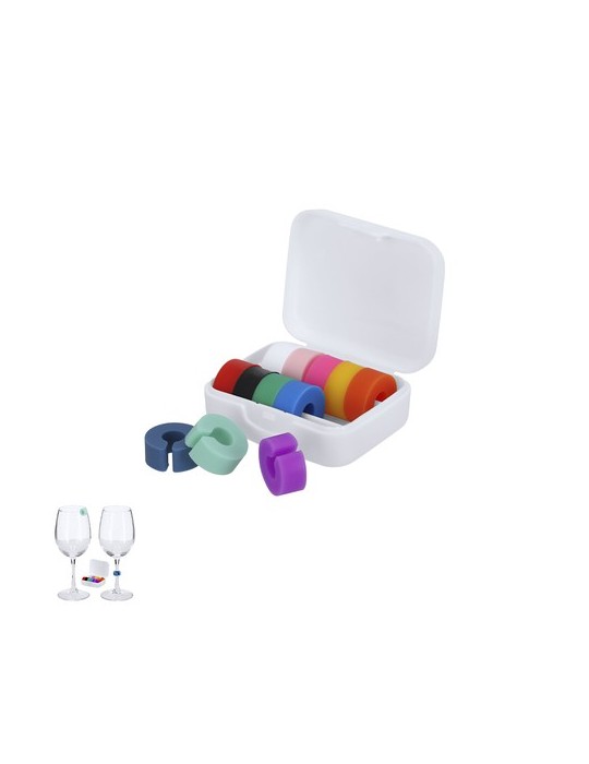 Identificateur de Verres Emelya Matières : silicone Couleurs : blanc