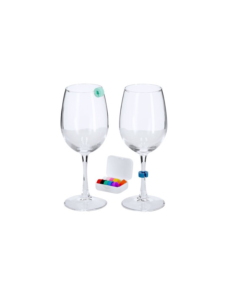 Identificateur de Verres Emelya Matières : silicone Couleurs : blanc impression haute définition