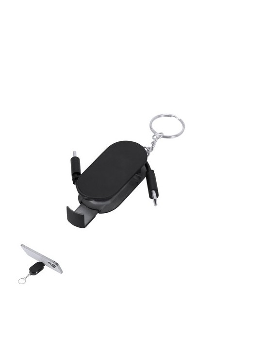 Câble de Charge Multifonction Dintry Couleurs : noir goodies publicitaire événementiel