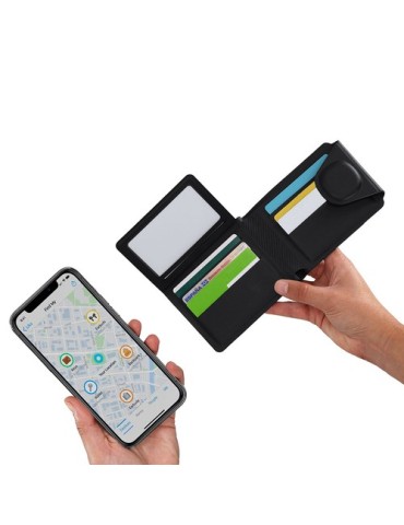 Porte-Cartes Portefeuille Traqueur Nairobix Matières : PU Couleurs : noir marquage laser ultra précis