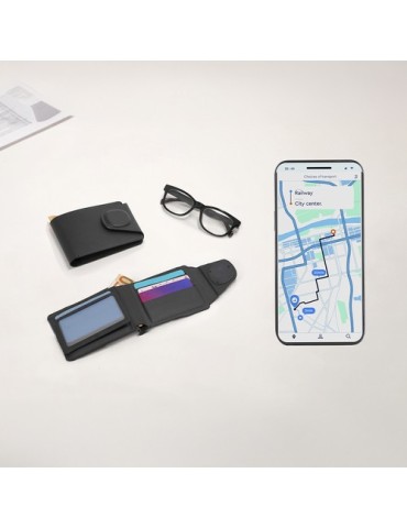 Porte-Cartes Portefeuille Traqueur Nairobix Matières : PU Couleurs : noir livraison express 24h 48h