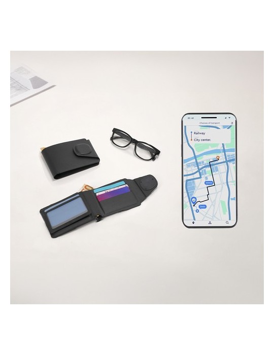 Porte-Cartes Portefeuille Traqueur Nairobix Matières : PU Couleurs : noir livraison express 24h 48h