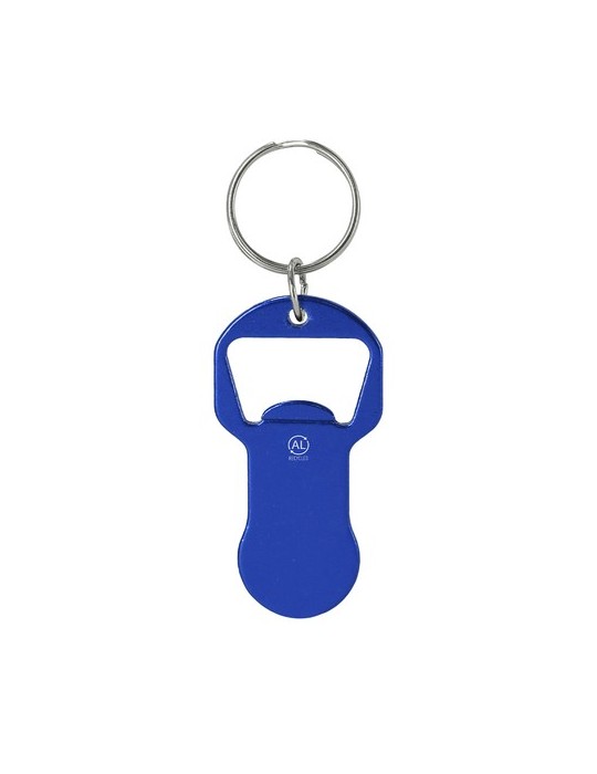 Porte-Clés Monnaie Ouvre Bouteille Belarox Matières : aluminium recyclé  Couleurs : bleu impression haute définition