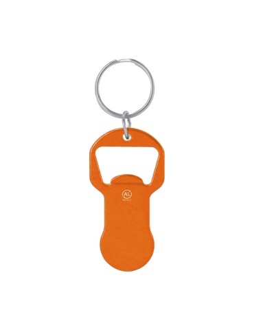 Porte-Clés Monnaie Ouvre Bouteille Belarox Matières : aluminium recyclé  Couleurs : orange goodies publicitaire événementiel