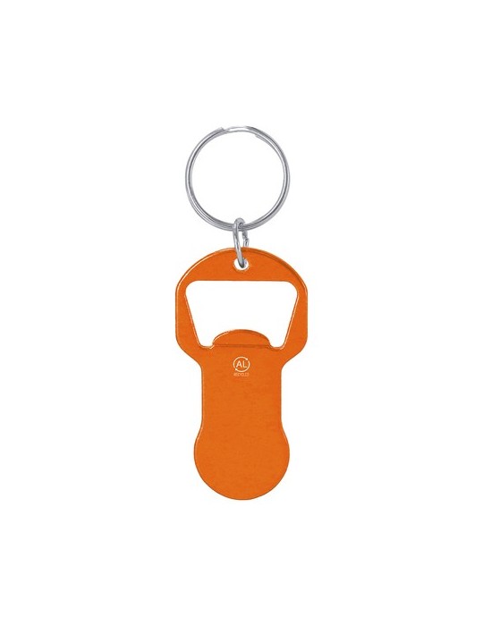 Porte-Clés Monnaie Ouvre Bouteille Belarox Matières : aluminium recyclé  Couleurs : orange goodies publicitaire événementiel