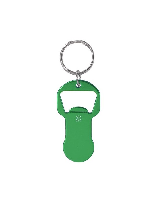 Porte-Clés Monnaie Ouvre Bouteille Belarox Matières : aluminium recyclé  Couleurs : vert cadeau entreprise pas cher