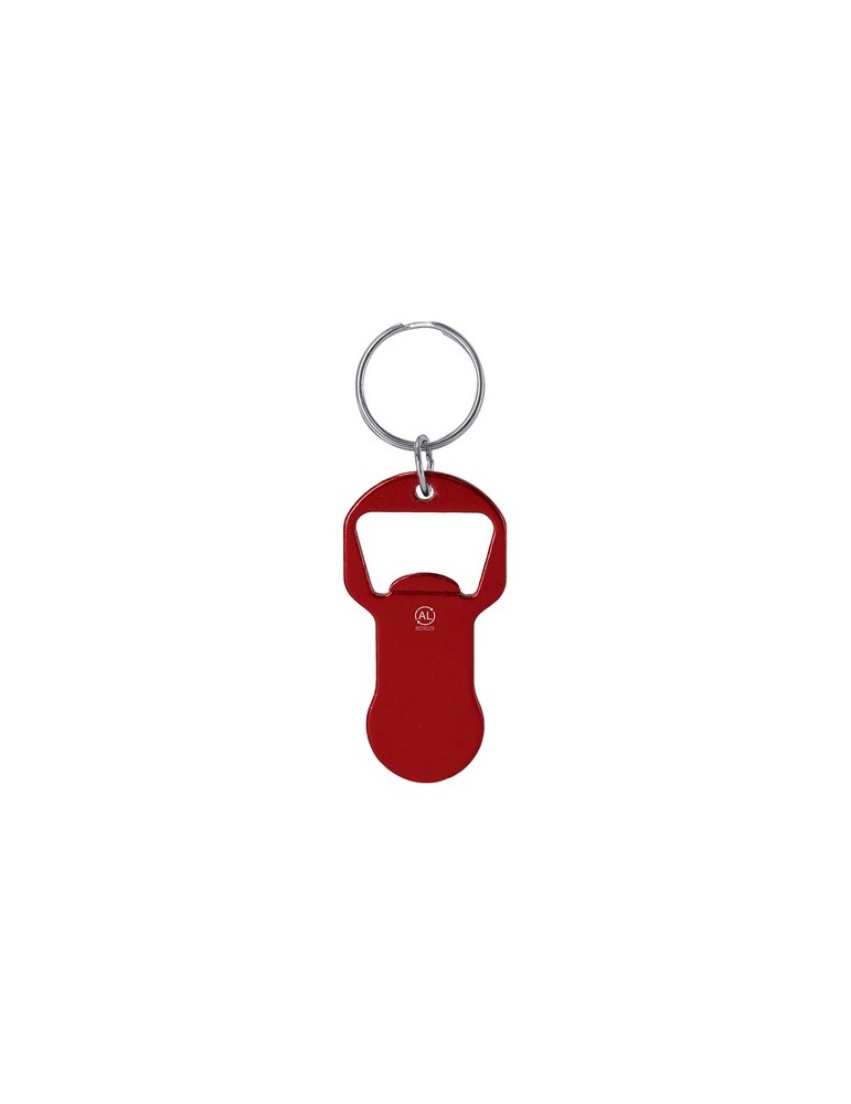 Porte-Clés Monnaie Ouvre Bouteille Belarox Matières : aluminium recyclé  Couleurs : rouge personnalisable avec votre logo