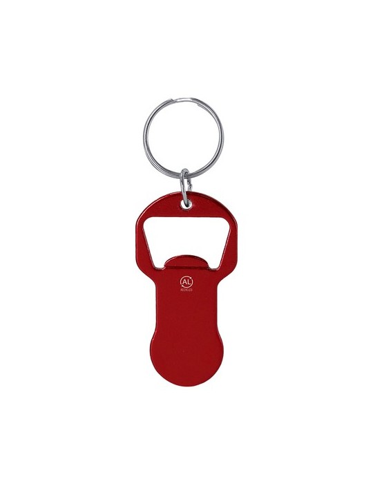 Porte-Clés Monnaie Ouvre Bouteille Belarox Matières : aluminium recyclé  Couleurs : rouge personnalisable avec votre logo