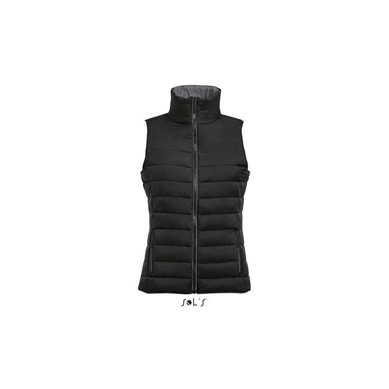 Gilet Bodywarmer Femme Personnalisé Éco-responsable - WAVE Taille textile : S Couleurs : noir goodies publicitaire événementiel
