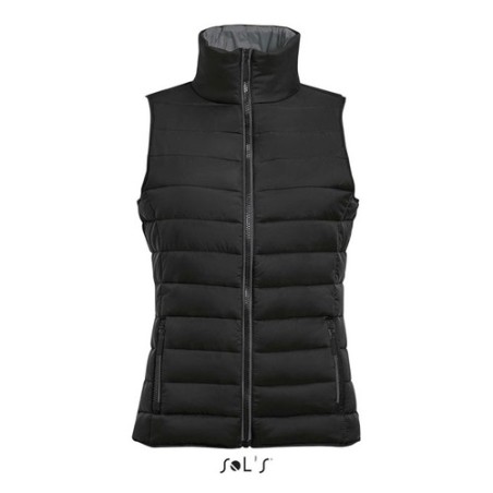 Gilet Bodywarmer Femme Personnalisé Éco-responsable - WAVE Taille textile : S Couleurs : noir goodies publicitaire événementiel