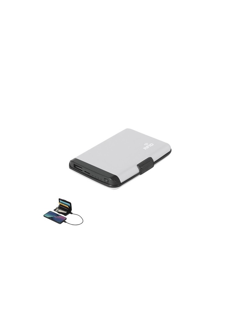 Porte-Cartes Power Bank Chefler Matières : aluminium Couleurs : argenté