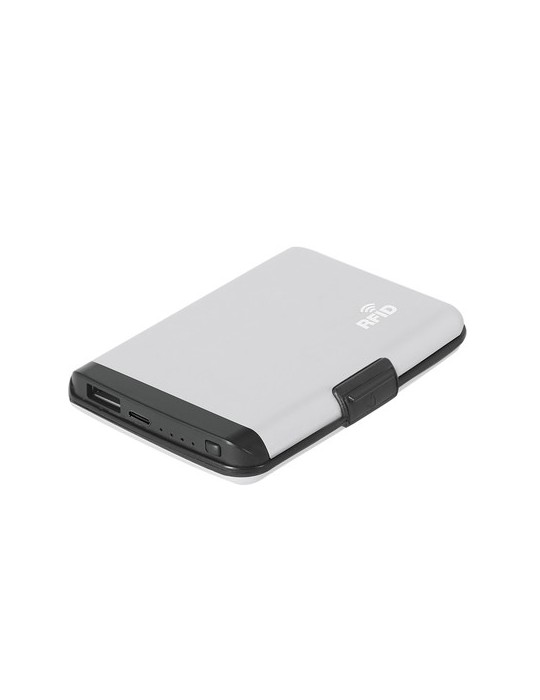 Porte-Cartes Power Bank Chefler Matières : aluminium Couleurs : argenté cadeau entreprise pas cher