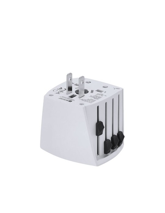 Adaptateur Voyage Universel Skross MUV MICRO Couleurs : blanc marquage laser ultra précis