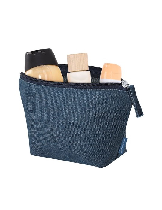 Nécessaire Zinnia Couleurs : bleu Matières : jean recyclé impression haute définition