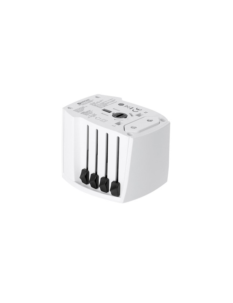 Adaptateur Voyage Universel Skross MUV USB 30W PD Couleurs : blanc goodies publicitaire événementiel