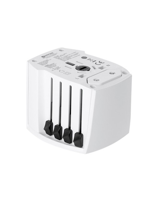 Adaptateur Voyage Universel Skross MUV USB 30W PD Couleurs : blanc goodies publicitaire événementiel