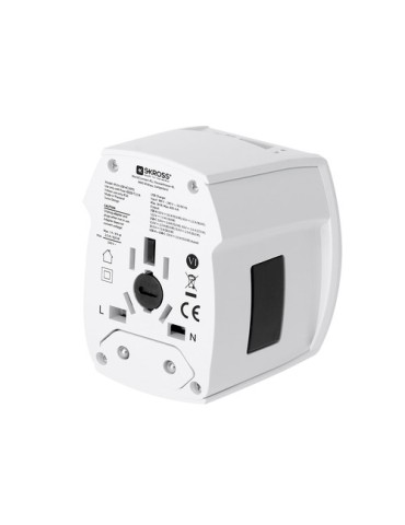 Adaptateur Voyage Universel Skross MUV USB 30W PD Couleurs : blanc impression haute définition