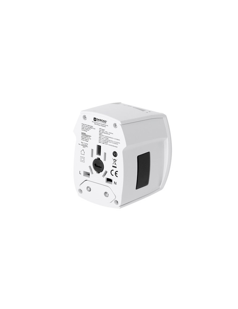 Adaptateur Voyage Universel Skross MUV USB 30W PD Couleurs : blanc impression haute définition