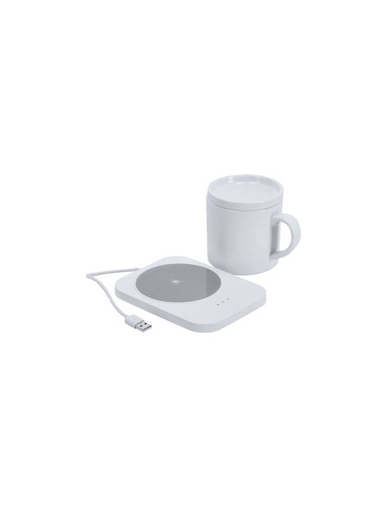 Chauffe Tasses Chargeur Wasoox Matières : céramique Couleurs : blanc personnalisable avec votre logo