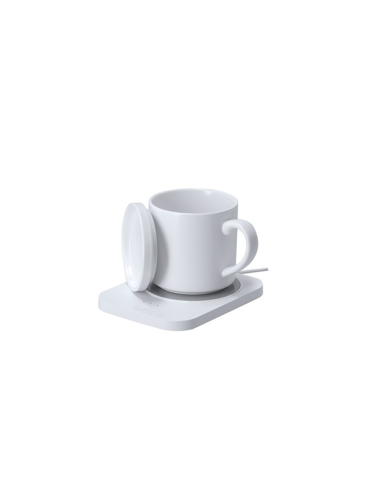 Chauffe Tasses Chargeur Wasoox Matières : céramique Couleurs : blanc cadeau entreprise pas cher
