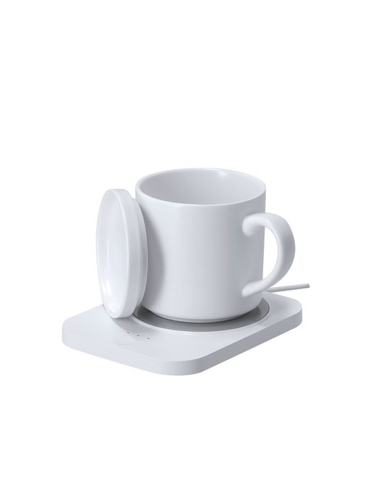 Chauffe Tasses Chargeur Wasoox Matières : céramique Couleurs : blanc cadeau entreprise pas cher
