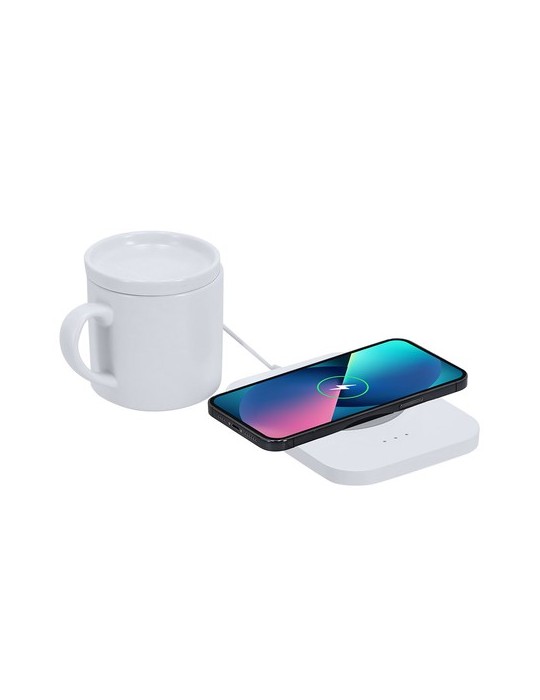 Chauffe Tasses Chargeur Wasoox Matières : céramique Couleurs : blanc goodies publicitaire événementiel