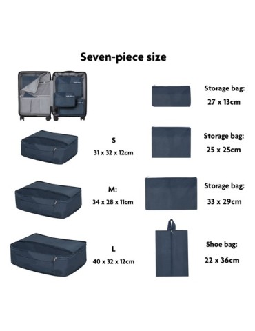 Set Organiseur Combol Matières : polyester Couleurs : bleu marine impression haute définition