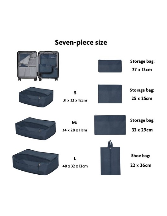 Set Organiseur Combol Matières : polyester Couleurs : bleu marine impression haute définition