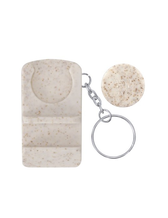Porte-Clés Monnaie Support Lansan Couleurs : naturel Matières : paille de blé personnalisable avec votre logo