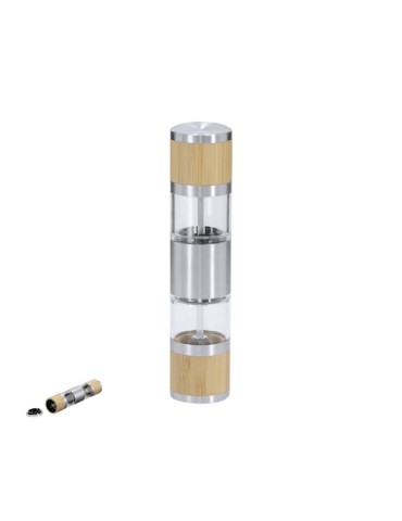 Moulin à Sel et Poivre Tiamat Matières : bambou Couleurs : argenté