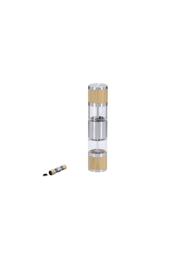 Moulin à Sel et Poivre Tiamat Matières : bambou Couleurs : argenté