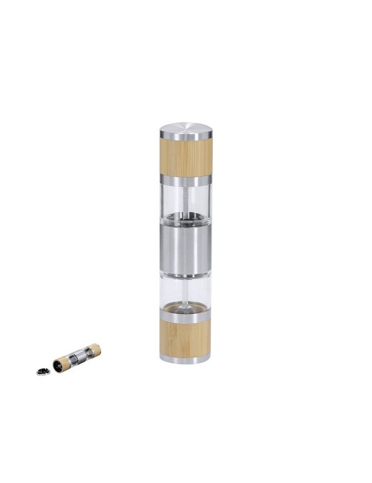 Moulin à Sel et Poivre Tiamat Matières : bambou Couleurs : argenté