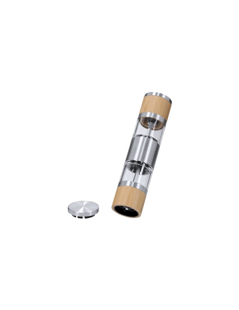 Moulin à Sel et Poivre Tiamat Matières : bambou Couleurs : argenté goodies publicitaire événementiel