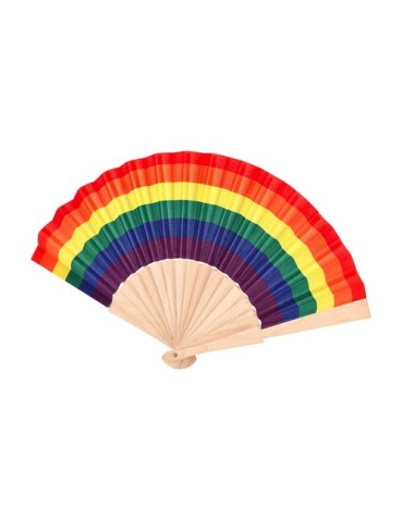 Éventail Prokip Matières : bois Couleurs : rainbow cadeau entreprise pas cher