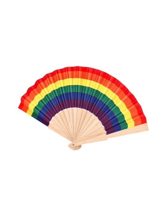 Éventail Prokip Matières : bois Couleurs : rainbow cadeau entreprise pas cher