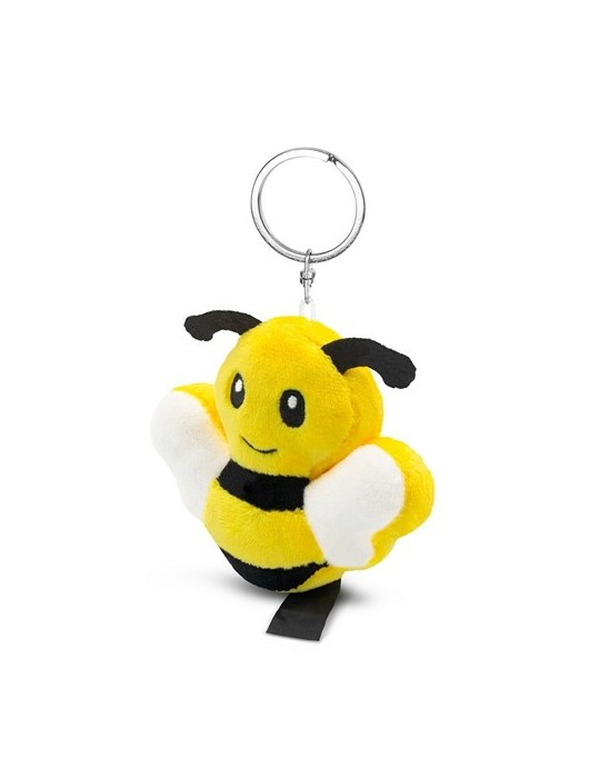Abeille en peluche RPET, porte-clés | Miro Matières : PET recyclé Couleurs : jaune