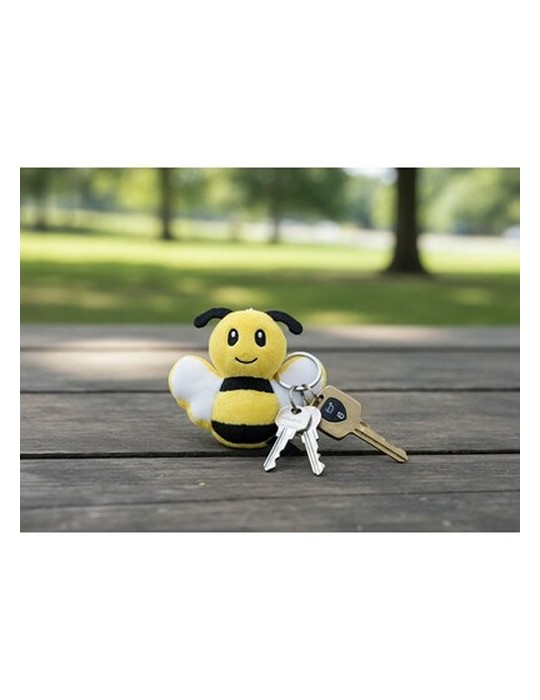 Abeille en peluche RPET, porte-clés | Miro Matières : PET recyclé Couleurs : jaune goodies publicitaire événementiel