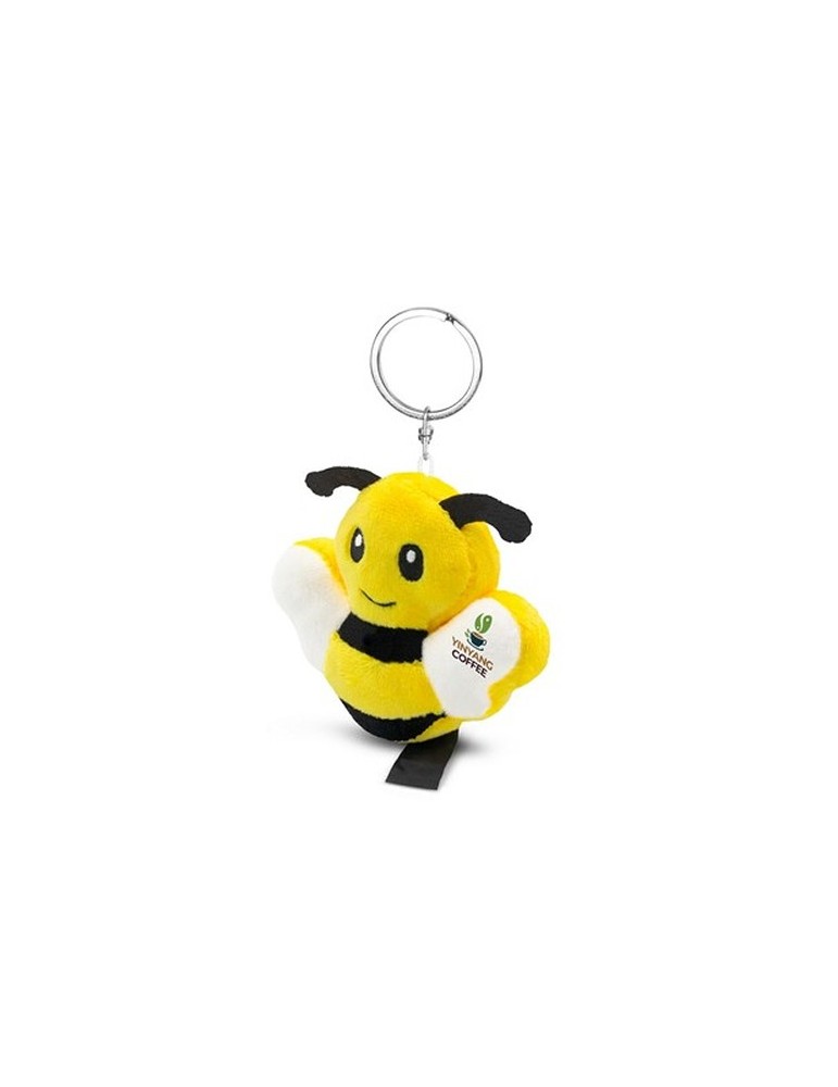 Abeille en peluche RPET, porte-clés | Miro Matières : PET recyclé Couleurs : jaune marquage laser ultra précis