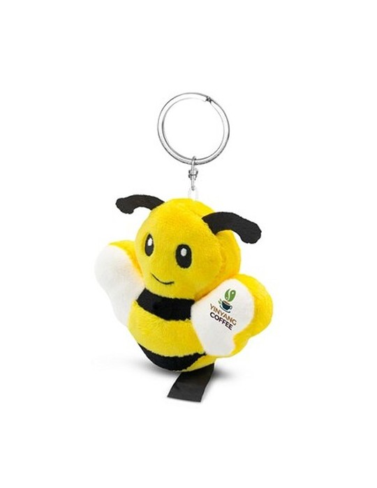 Abeille en peluche RPET, porte-clés | Miro Matières : PET recyclé Couleurs : jaune marquage laser ultra précis