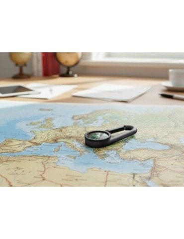 Boussole avec mousqueton | Madu Matières : plastique Couleurs : noir 2