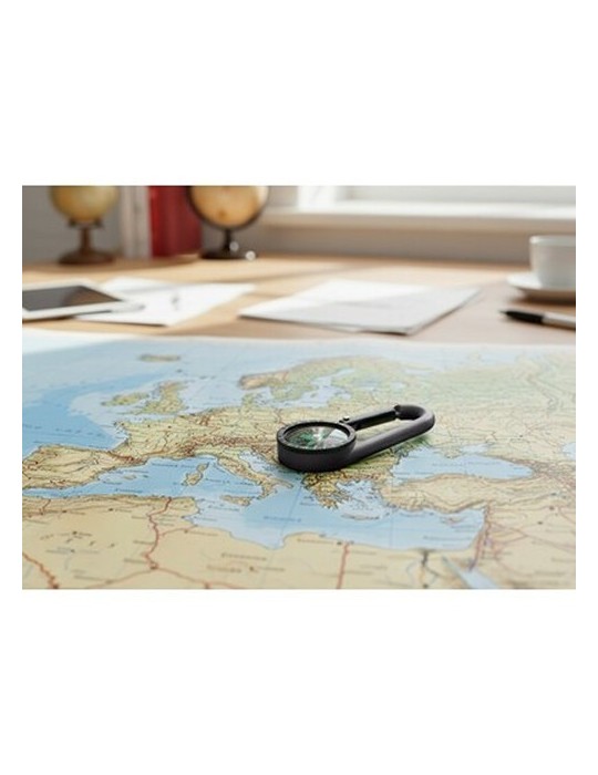 Boussole avec mousqueton | Madu Matières : plastique Couleurs : noir personnalisation rapide en France