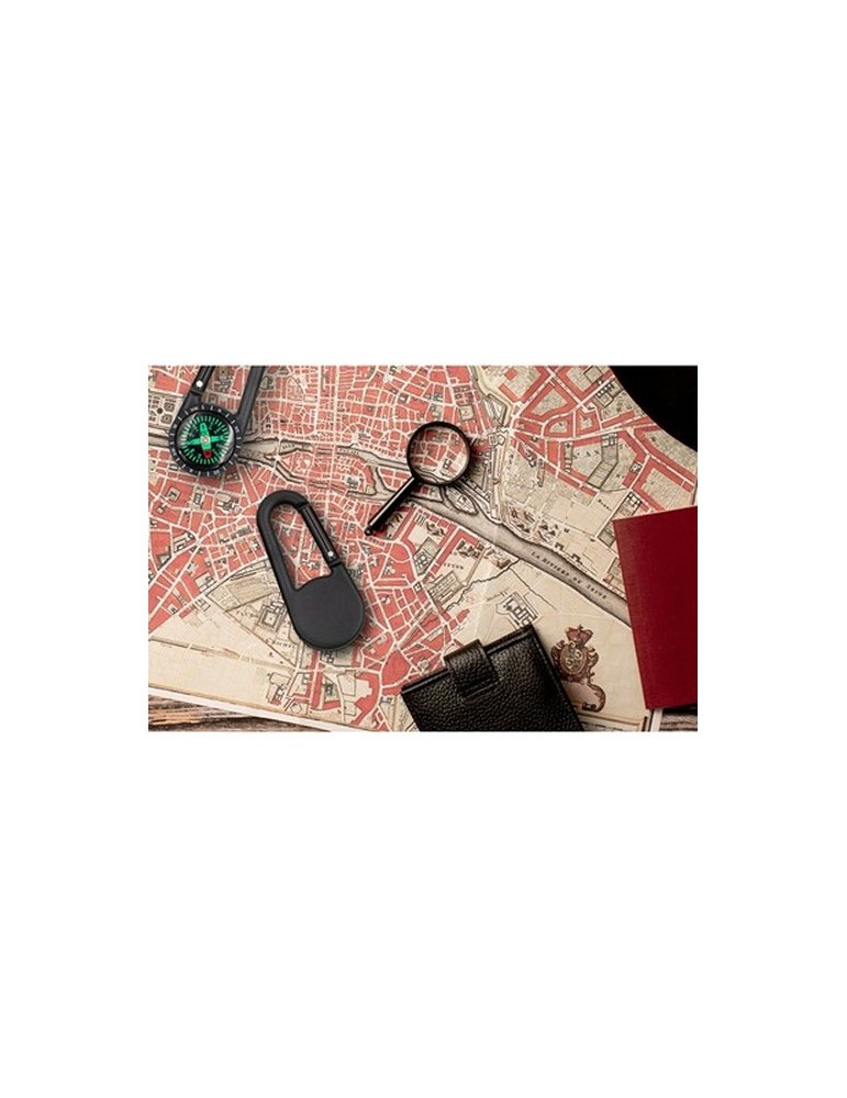 Boussole avec mousqueton | Madu Matières : plastique Couleurs : noir goodies entreprise design