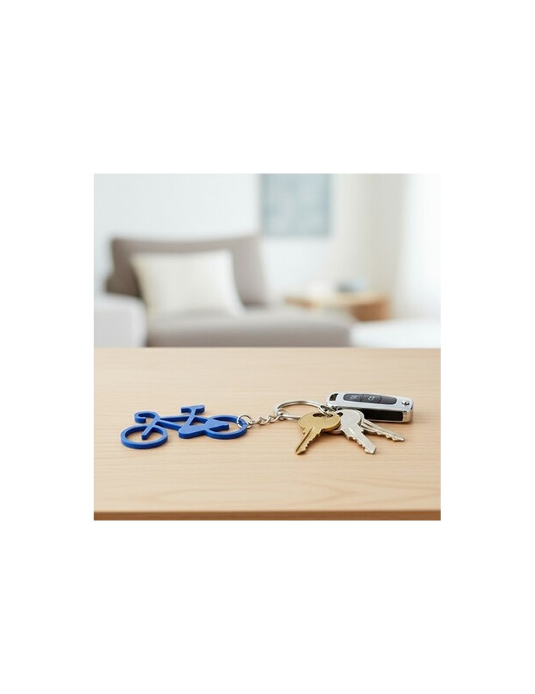 Porte-clés en forme de « bicyclette » | Rekab Matières : aluminium Couleurs : bleu impression haute définition