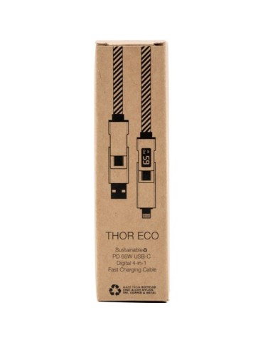 Câble de charge BrandCharger Thor Eco Matières : nylon Couleurs : gun marquage laser ultra précis