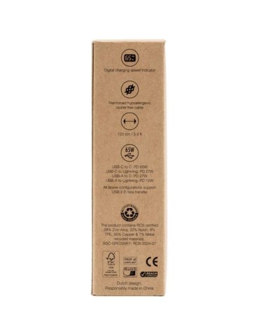 Câble de charge BrandCharger Thor Eco Matières : nylon Couleurs : gun livraison express 24h 48h