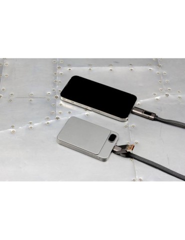 Câble de charge BrandCharger Thor Eco Matières : nylon Couleurs : gun objet promotionnel éco-responsable
