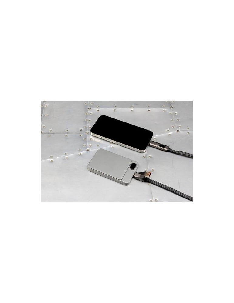 Câble de charge BrandCharger Thor Eco Matières : nylon Couleurs : gun objet promotionnel éco-responsable